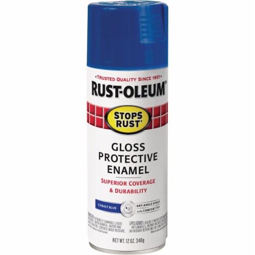 Rust Oleum Stops Rust 12 Oz. Gloss Cobalt Spray Paint Protective Enamel 347024 12 Oz. Kroger