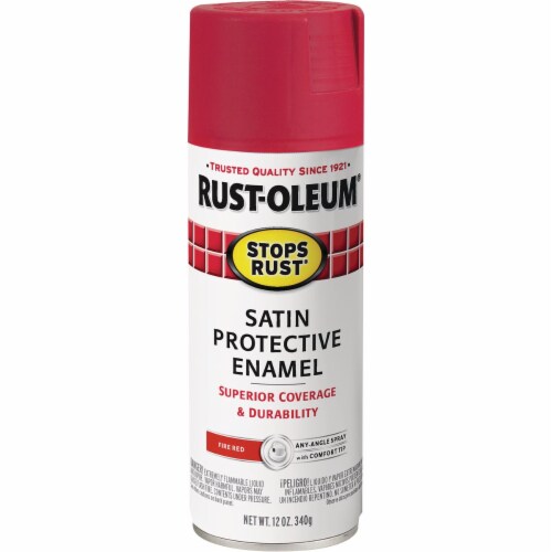 RustOleum Stops Rust 12 Oz. Satin Fire Red Spray Paint Protective