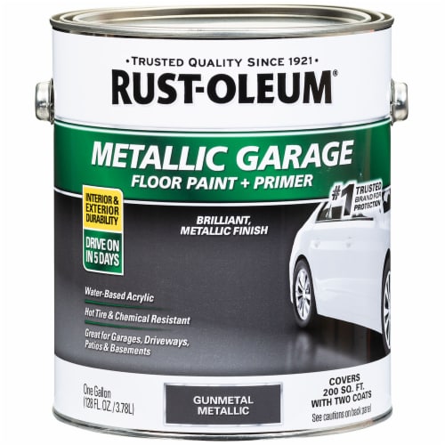Rust Oleum 349353 Metallic Garage Floor Paint Primer Gunmetal gal 1 gallon each Ralphs