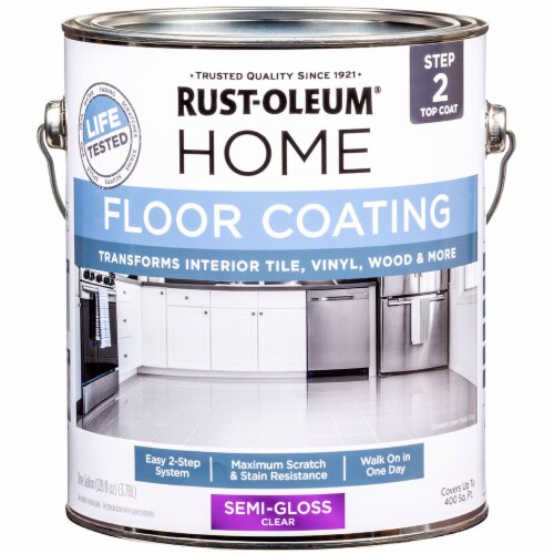 Rust-Oleum 358584 Floor Coating Top Coat Semi-Gloss Clear Gal, 1 gallon ...