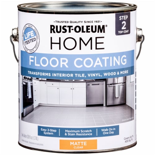 Rust Oleum 358585 Floor Coating Top Coat Matte CLEAR Gal 1 gallon each QFC