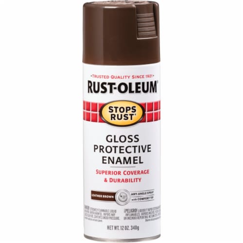 Rust-Oleum® Stops Rust® Gloss Spray Paint - Leather Brown Perspective: front
