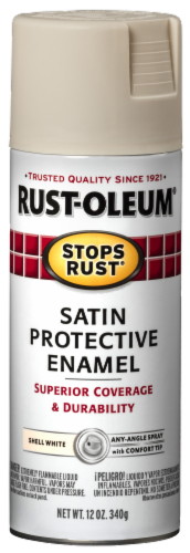 Rust-Oleum® Stops Rust® Satin Protective Enamel Spray Paint - Shell White Perspective: front