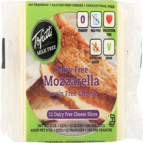 Tofutti Dairy Free Mozzarella Cheese Slices Perspective: front
