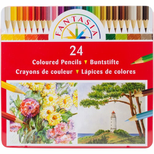 Fantasia Colored Pencil Set - Assorted Colors, Tin Box, Set of 24