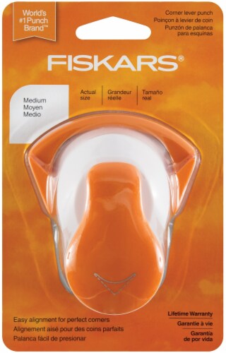 Fiskars Corner Lever Punch-Medium Round Perspective: front