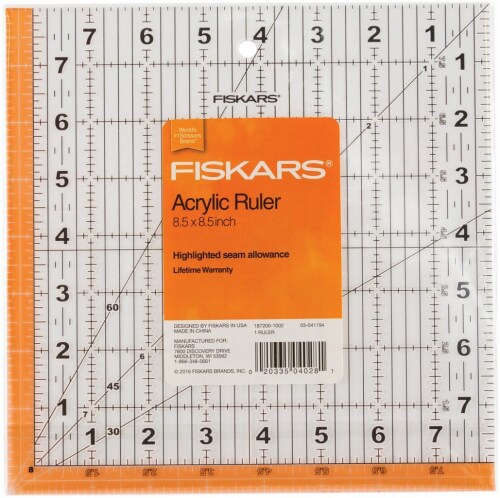 Fiskars Square Acrylic Ruler-8-1/2 X8-1/2 Perspective: front