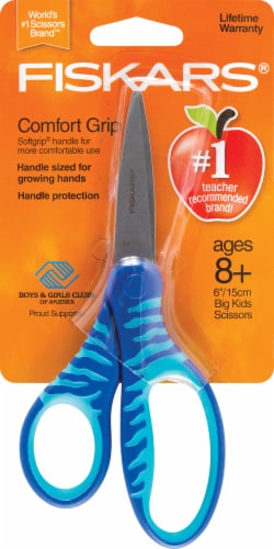 Fiskars® Comfort Grip Big Kids Scissors - Blue Perspective: front