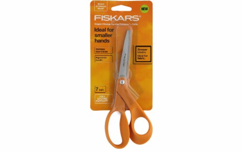 Fiskars Premier 7 Bent Scissors-Orange Perspective: front
