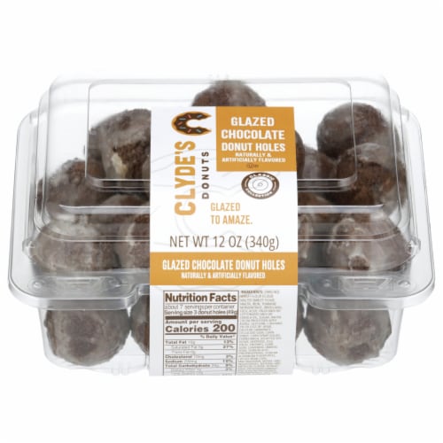 Clyde's® Donuts Glazed Devil's Food Lil' Smiles Donut Holes Perspective: front