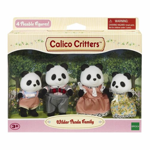 SYLVANIAN FAMILIES PANDA FAMILY PLUS BABY - MUM, DAD AND TWO DAUGHTERS