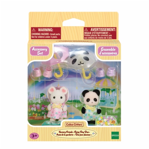 Calico Critters® Nursery Friends-Rainy Day Duo Playset Perspective: front