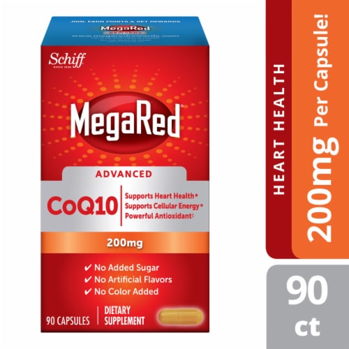 Schiff® MegaRed® CoQ10 Capsules 200mg Perspective: front