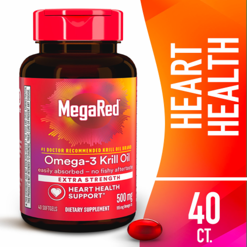 MegaRed Omega-3 Krill Oil Extra Strength Softgels Perspective: front