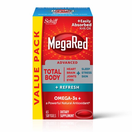 Shiff MegaRed Advanced Total Body Refresh Omega-3s Softgels Perspective: front