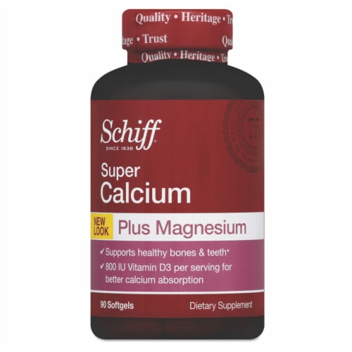 Schiff® Super Calcium Plus Magnesium Softgels Perspective: front