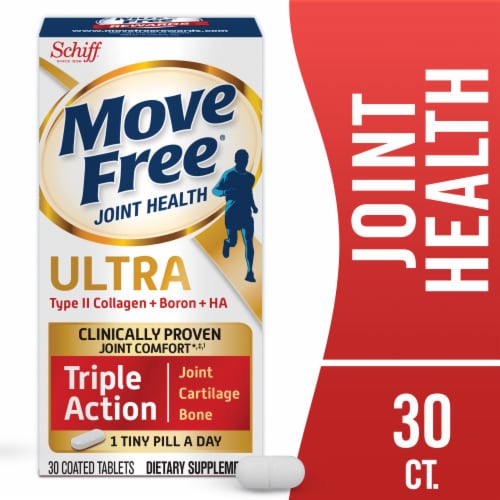 Move Free Ultra Triple Action Joint Cartilage & Bone Supplement Coated Tablets Perspective: front