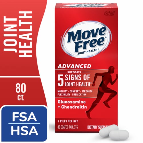 Move Free Glucosamine Chondroitin Calcium Joint Health Supplement Advanced Tablets Perspective: front