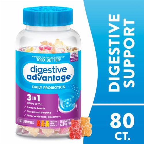 Digestive Advantage Daily Probiotics Digestive & Immune Support Gummies Perspective: front