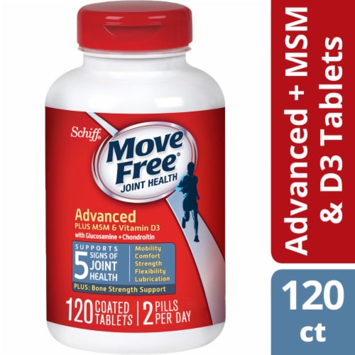 Schiff® Move Free® Advanced + MSM & D3 Joint Health Tablets Perspective: front