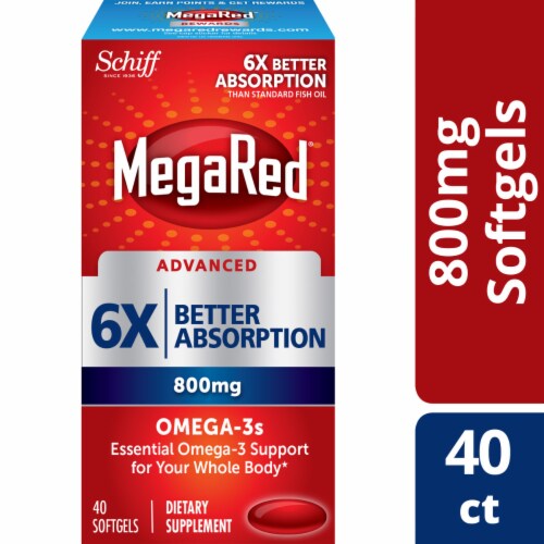 Schiff MegaRed Advanced Absorption Omega-3s Softgels 800mg Perspective: front
