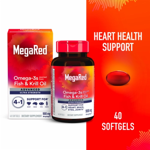 Fish Oil & Krill Oil Omega-3 Heart Health Supplement Advanced 4 in 1 Softgels 500mg, 40 - Kroger