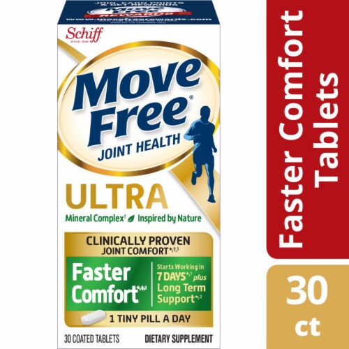 Move Free Ultra Faster Comfort Joint Health Supplement with Calcium Fructoborate Tablets Perspective: front