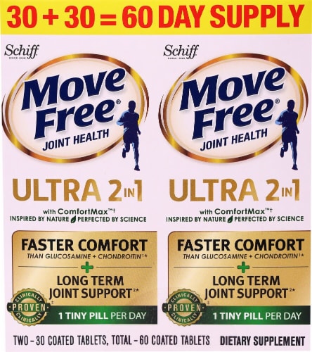 Schiff Move Free Ultra 2-In-1 Joint Health with ComfortMax Coated Tablets Perspective: front