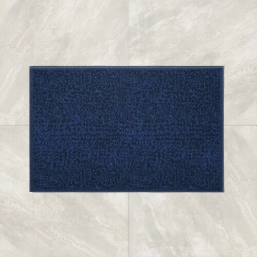 Non Slip Ivy Thick Soft Absorbent Chenille Bath Mat for Bathroom Navy 17 x  24, 17 x 24 - Pay Less Super Markets