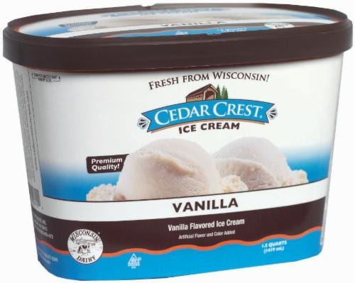 Cedar Crest Vanilla Ice Cream Tub Perspective: front