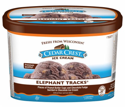 Cedar Crest Elephant Tracks Ice Cream Tub Perspective: front