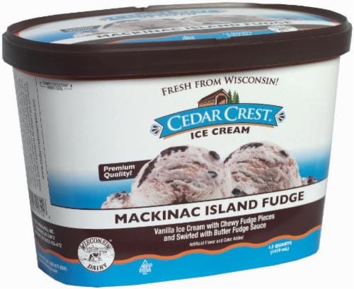 Cedar Crest Mackinac Island Fudge Ice Cream Tub Perspective: front
