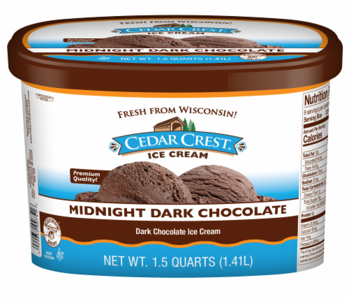 Cedar Crest Midnight Dark Chocolate Ice Cream Tub Perspective: front