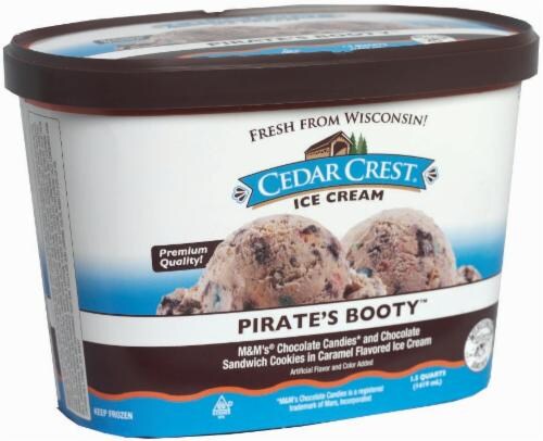 Cedar Crest Pirate's Booty Ice Cream Tub Perspective: front