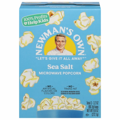Newmans Own Sea Salt Microwave Popcorn Perspective: front