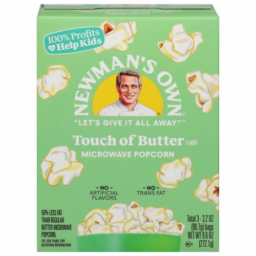 Newmans Own Touch of Butter Microwave Popcorn Perspective: front
