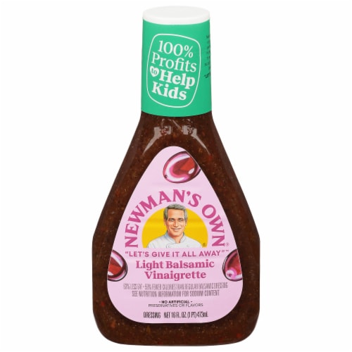 Newman's Own Light Balsamic Vinaigrette Salad Dressing Perspective: front