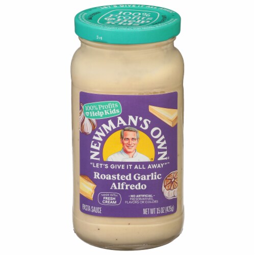 Newman's Own Roasted Garlic Alfredo Sauce Perspective: front