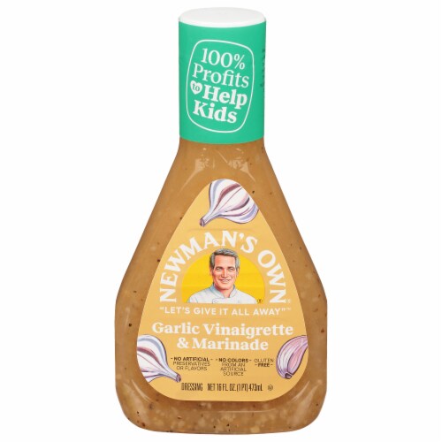 Newman's Own Garlic Vinaigrette & Marinade Dressing Perspective: front