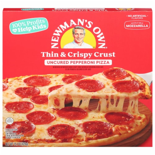 Newman's Own® Thin and Crispy Uncured Pepperoni Frozen Pizza Perspective: front