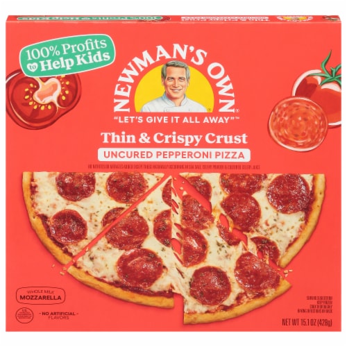 Newman's Own® Thin and Crispy Uncured Pepperoni Frozen Pizza Perspective: front