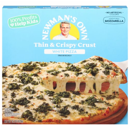 Newman's Own White Thin and Crispy Crust Frozen Pizza Perspective: front