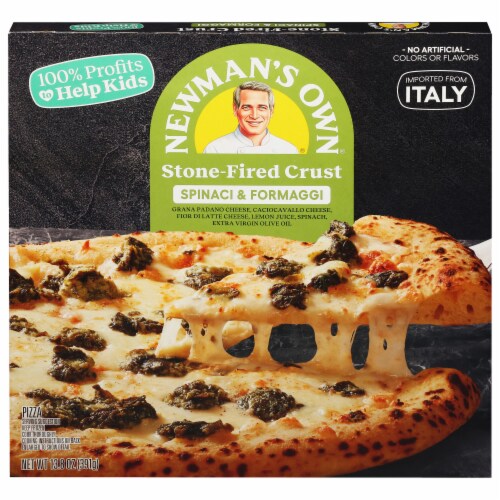 Newman's Own Authentic Italian Stone-Fired Crust Spinach & Formaggi Pizza Perspective: front