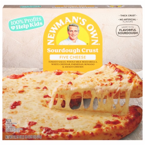 Newman's Own Five Cheese Sourdough Crust Frozen Pizza Perspective: front