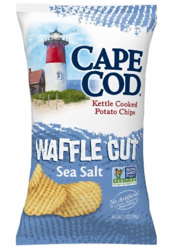 Cape Cod Sea Salt Waffle Cut Kettle Cooked Potato Chips Perspective: front