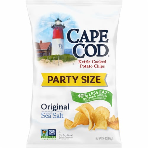 Cape Cod Potato Chips Less Fat Original Kettle Chips Perspective: front