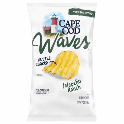 Cape Cod Potato Chips Wavy Cut Jalapeno Ranch Kettle Chips Perspective: front