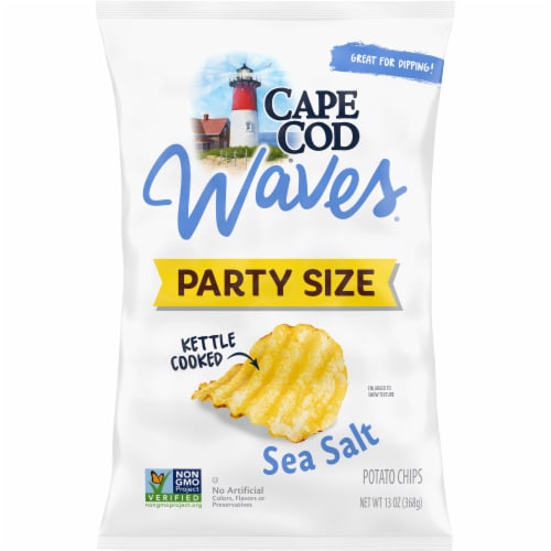 Cape Cod Waves® Sea Salt Kettle Cooked Party Size Potato Chips Perspective: front