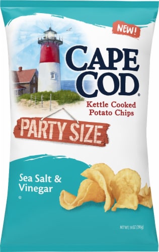 Cape Cod Sea Salt & Vinegar Kettle Cooked Potato Chips Party Size Perspective: front