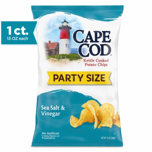 Cape Cod Potato Chips Sea Salt & Vinegar Kettle Chips Perspective: front